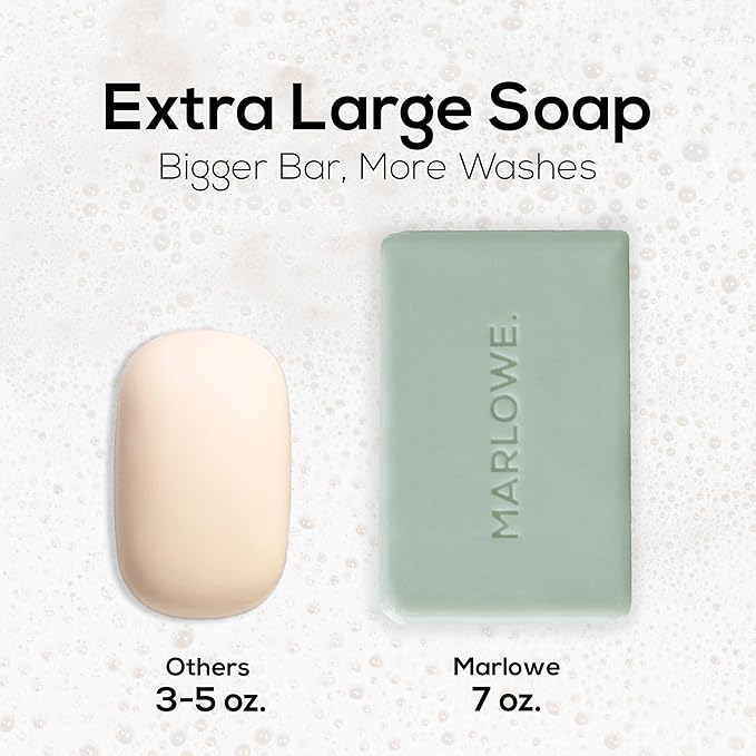 MARLOWE. Lightly Exfoliating Cleansing Soap Bar, Sage + Fir 7 oz (6 Bars)