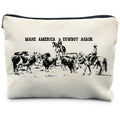 RYYCDOI Western Makeup Bag, Western Gifts for Women, Cowgirl Gifts, Country Girl Gifts, Make America Cowboy Again Vintage Cosmetic Bags Toiletry Bag for Women