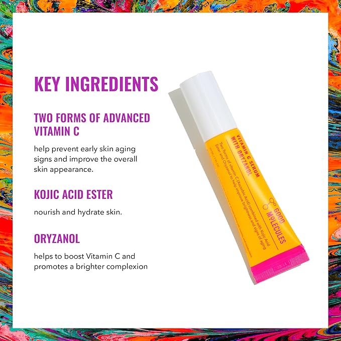 Good Molecules Vitamin C Serum with Oryzanol, Brightening Serum, 1 fl oz