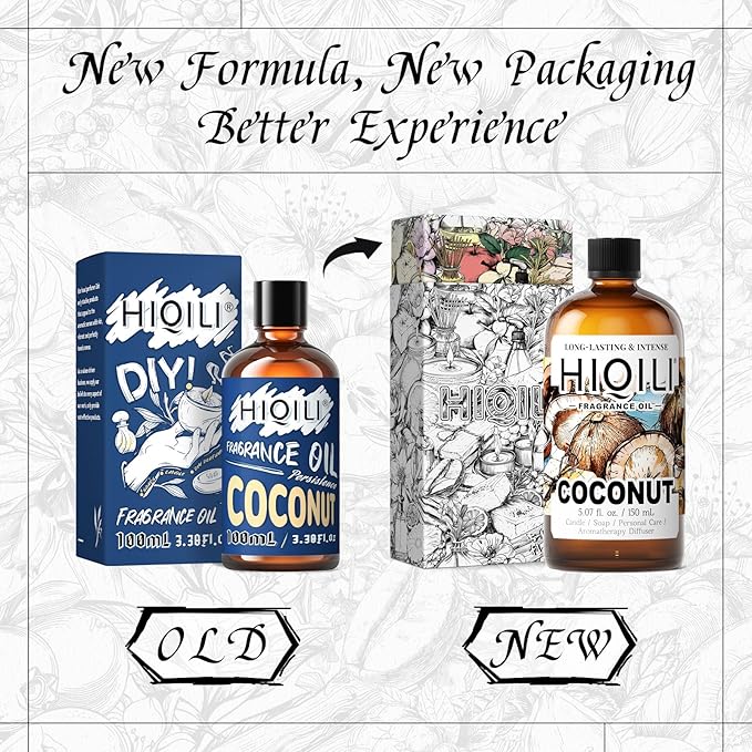 HIQILI Coconut Fragrance Oil for Soap, Candle Making & Diffuser