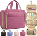 HOTOR Hanging Travel Toiletry Bag Women Men, Rosewood-Pink, Medium