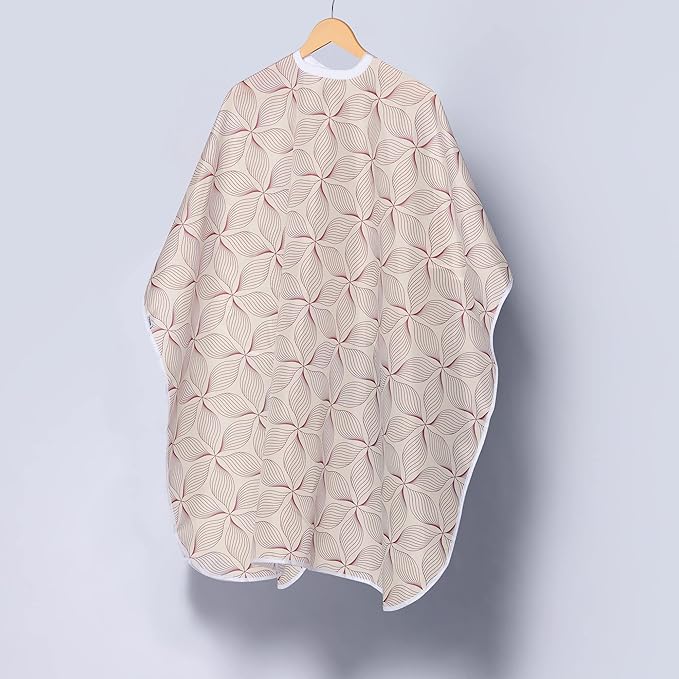 Fromm Professional Client Hair Styling and Hair Cutting Cape, PFAS-free Water and Stain Repellent Coating, for Shampoo Bowl and Wet/Dry Cutting, 44" x 58", Petals Pattern
