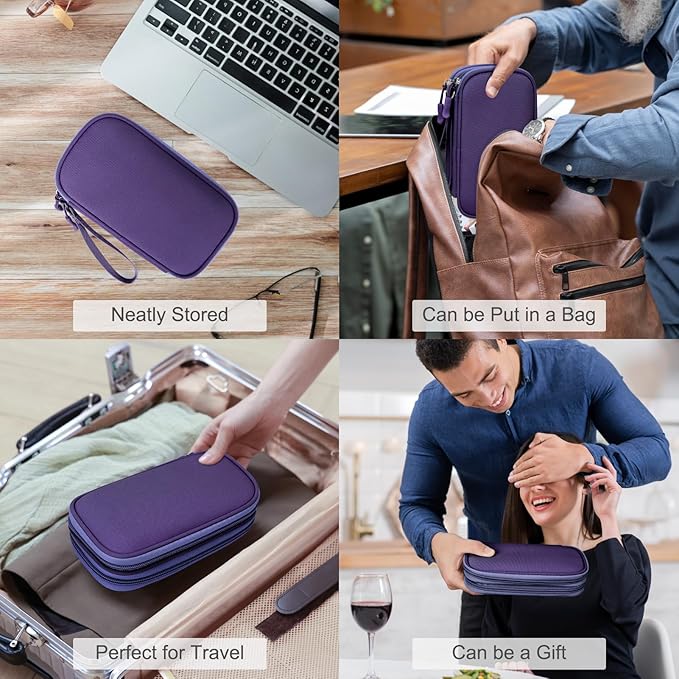 FYY Electronic Organizer, Travel Tech Pouch Bag, Cable Organizer Purple