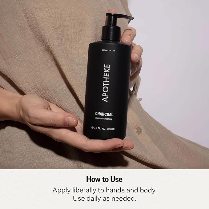 APOTHEKE Hand & Body Lotion & Moisturizer - Charcoal, 10 Fl Oz