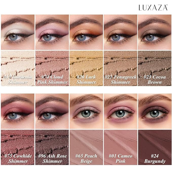 LUXAZA PRO Brown Eyeshadow Stick Makeup Set 10PCS, Neutral Shimmer And Matte Cream Eye Shadow Palette, Metallic Bronze Smoky Eyeliner Brightener Crayon Pencil Kit, Ideal Gift for Women -Espresso