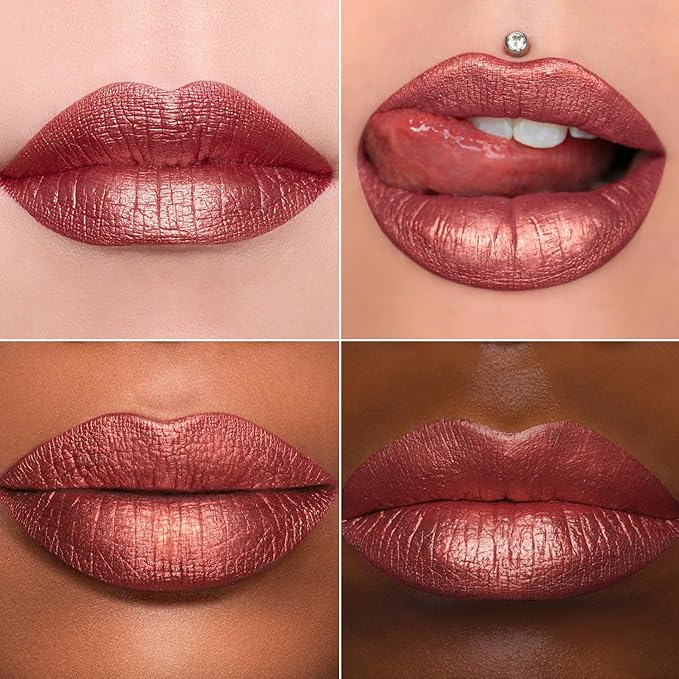 MAKI YIKA Red Lipstick for Women Metallic Liquid Lipsticks Long Lasting