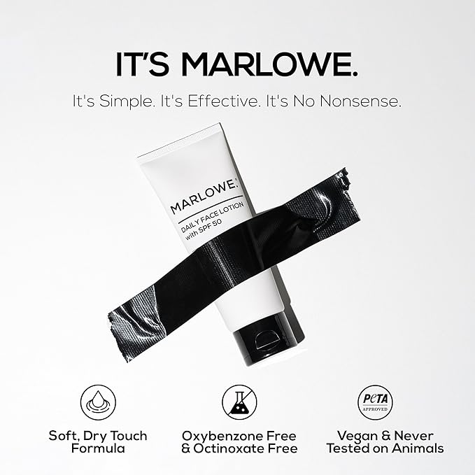 MARLOWE. Face Moisturizer with SPF 50, Daily Sunscreen Lotion, 3.4 oz