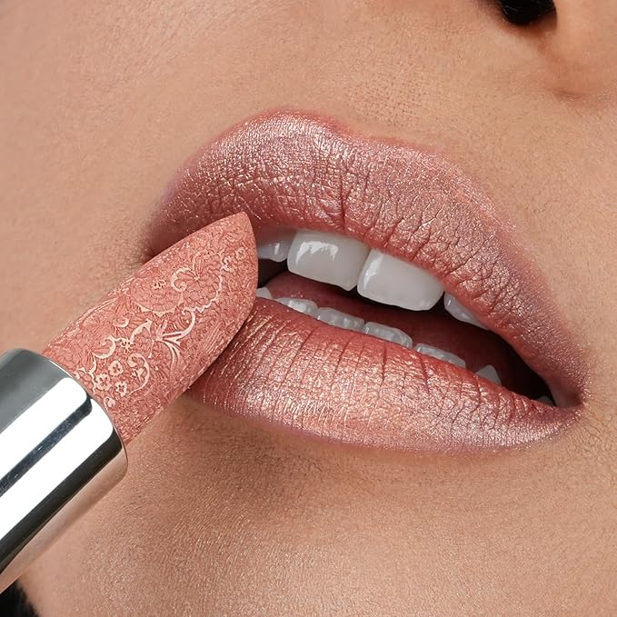 Anglicolor Metallic Gold Lipstick,High Impact Lipcolor Moisturising Creamy Formula Smooth and Non-Sticky,Shimmer Frosted Lipstick For Women,Girls,Full-Coverage Lip Color (10 SAHARA GOLD, 4g)