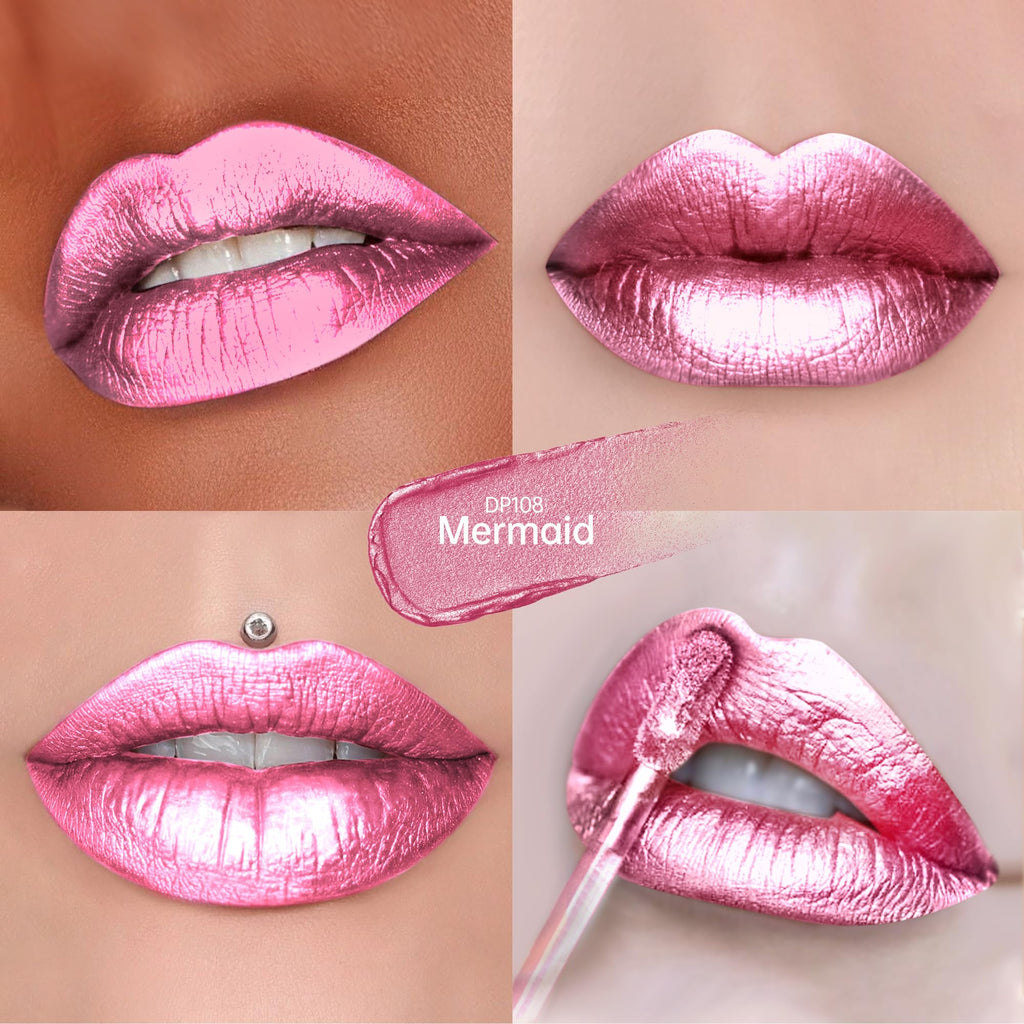 3Pc Lipstick Set for Women Metallic Lipstick Red Burgundy Pink Lipsticks