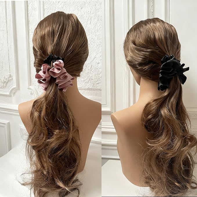VG·Lumina Banana Hair Clip for Women Girl Accessories Flower no Crease Thin Curly Fine Long Claw Clips Decorations Ponytail non Slip Flower Hair Clips