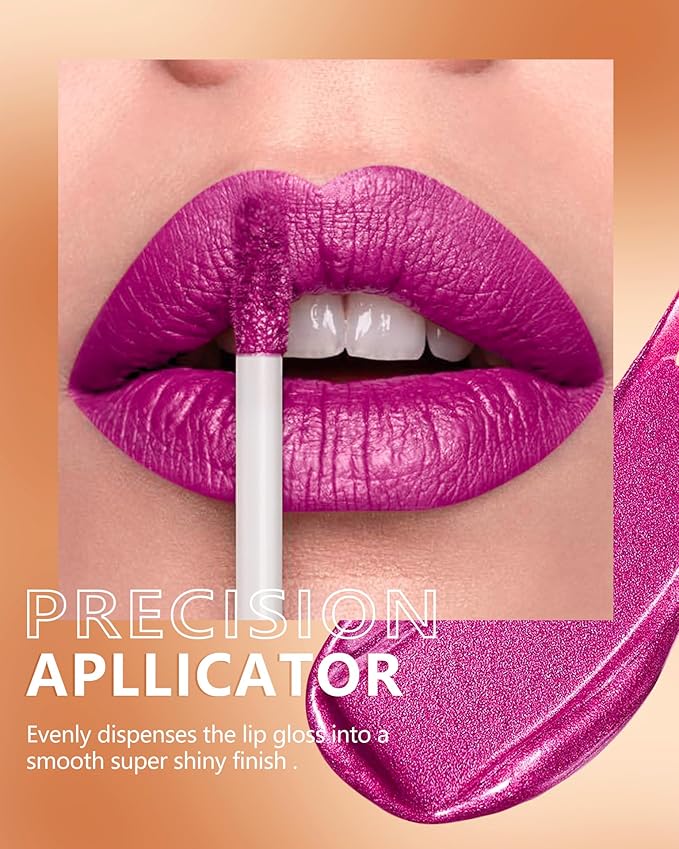 MAKI YIKA Hot Pink Lipstick for Women Metallic Liquid Lipsticks Long Lasting
