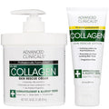 Advanced Clinicals Collagen Cream Body Lotion & Face Moisturizer | Skincare Anti Aging Collagen Lotion For Women, Men, Hand, & Neck Improves Look Of Crepe Skin & Uneven Dry Skin, 16Oz + Travel Size