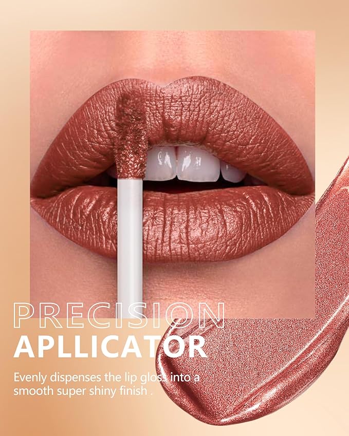 MAKI YIKA Bronze Metallic Lipsticks Long Lasting Brown Lipstick for Women