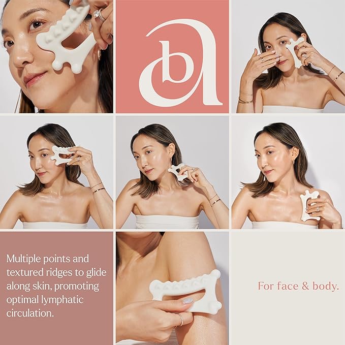 byAVA Ceramic Gua Sha Tool for Face and Body, Lymphatic Drainage Massager