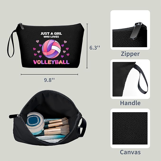 ARIOSEY Volleyball Gifts for Girls Women, Small Makeup Cosmetic bag
