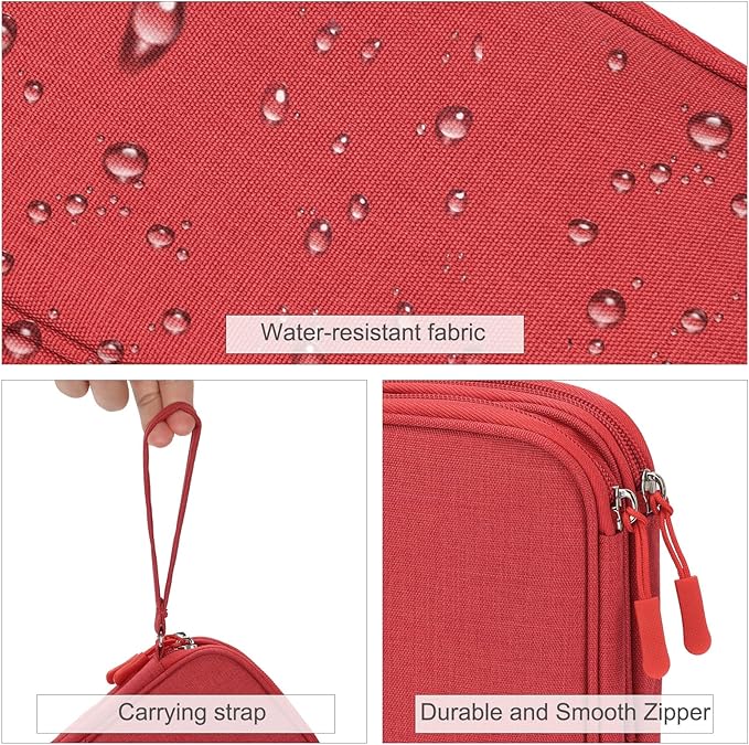 FYY Electronic Organizer, Travel Tech Pouch Bag, Medium, Red