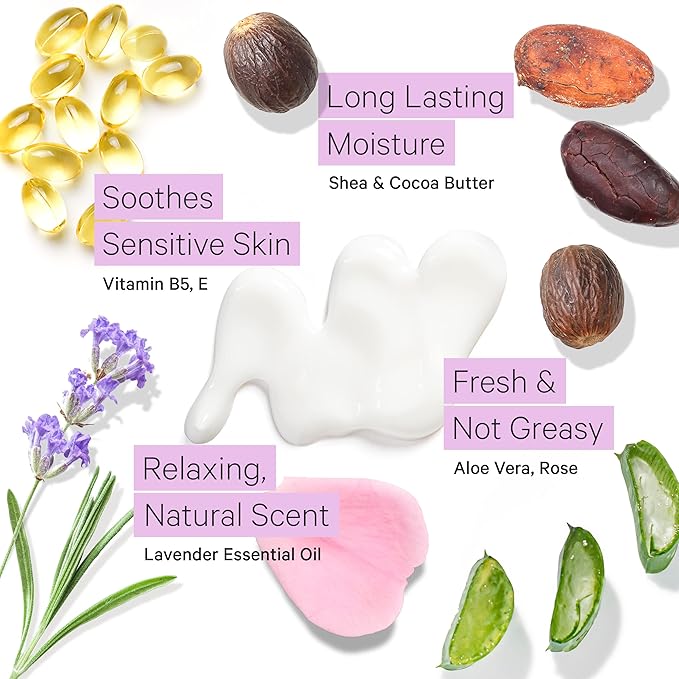 Tree To Tub Unscented Shea Butter Body Lotion for Dry Skin Fragrance Free Sensitive Skin Lotion for Women & Men - Shea Butter Hand Cream for Dry Cracked Hands Moisturizing Sensitive Skin Hand Lotion