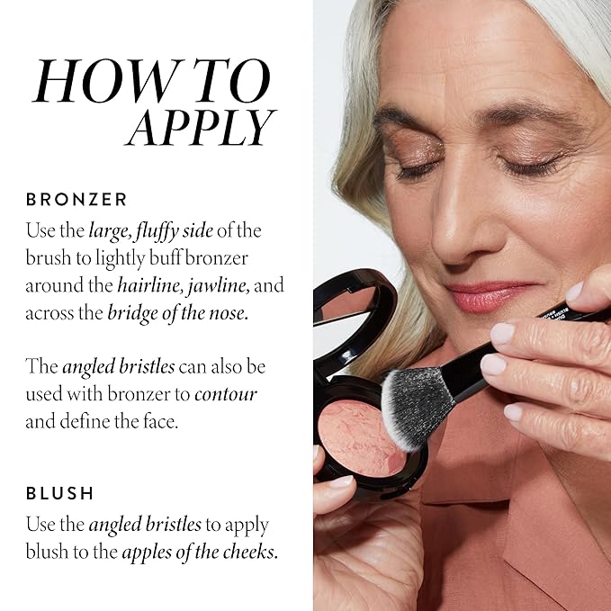 LAURA GELLER NEW YORK Cosmetic Professional Makeup Brushes - Cruelty-Free - 09 Dual-Ended Blush and Bronzer Brush