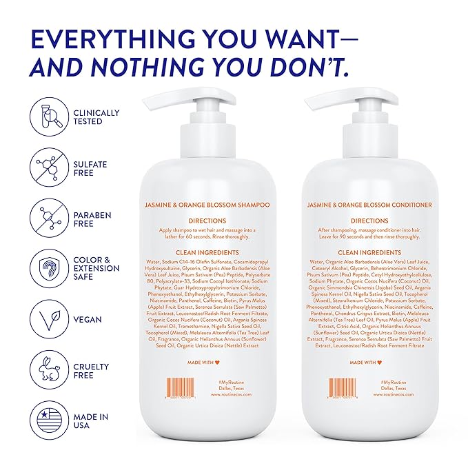 Routine Wellness Shampoo & Conditioner Set - Jasmine & Orange Blossom