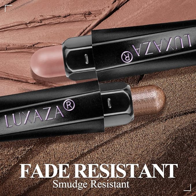 LUXAZA PRO Plum Eyeshadow Stick Makeup Set 10PCS, Neutral Shimmer And Matte Cream Eye Shadow Palette, Metallic Bronze Smoky Eyeliner Brightener Crayon Pencil Kit, Ideal Gift for Women -Cocoa Crush
