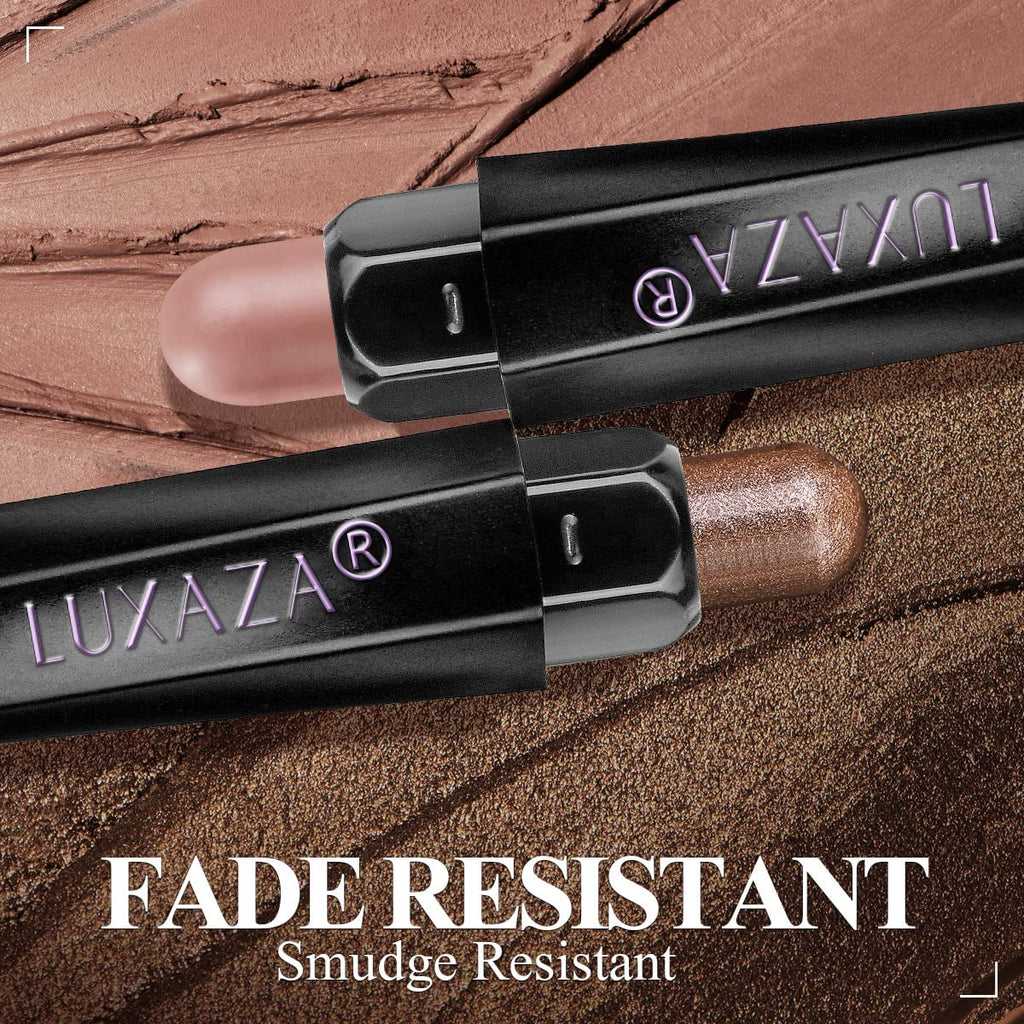LUXAZA PRO Plum Eyeshadow Stick Makeup Set 10PCS, Neutral Shimmer And Matte Cream Eye Shadow Palette, Metallic Bronze Smoky Eyeliner Brightener Crayon Pencil Kit, Ideal Gift for Women -Cocoa Crush