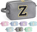 YOOLIFE Travel Makeup Bag for Women - Initial Cosmetic Bag Toiletry Pouch Make Up Case for Women Friend Sister Teacher, Personalized Birthday Gifts for Women, Black Z
