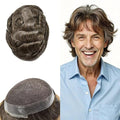 F M FACE MIRACLE NEW YORK Toupee for Men French Lace Center Mens Toupee Hairpiens Human Hair Replacement System Black Brown Blonde Gray Hair Units, 7X9