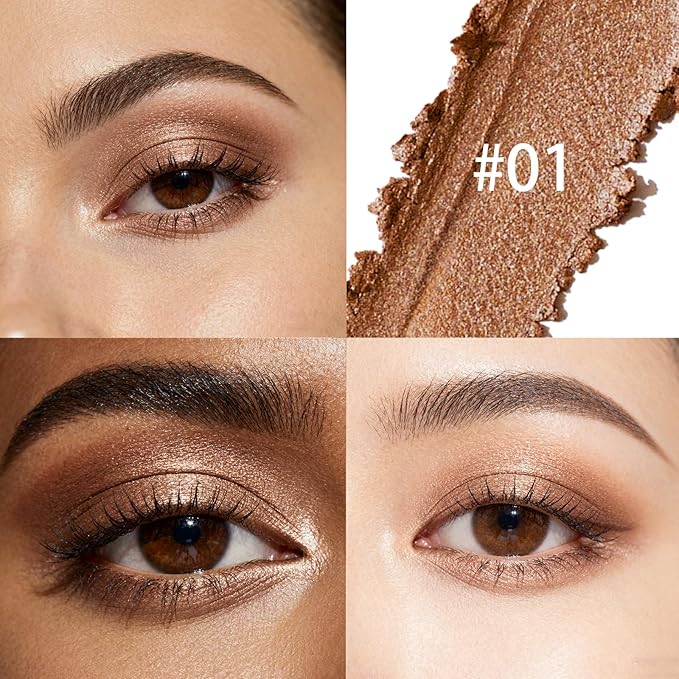 Euphily Matte Cream Eyeshadow Stick, Waterproof Eye Shadow Stick, Long-Lasting and Blendable High Pigmented Single Eyeliner Makeup for Women, 1 Caramel