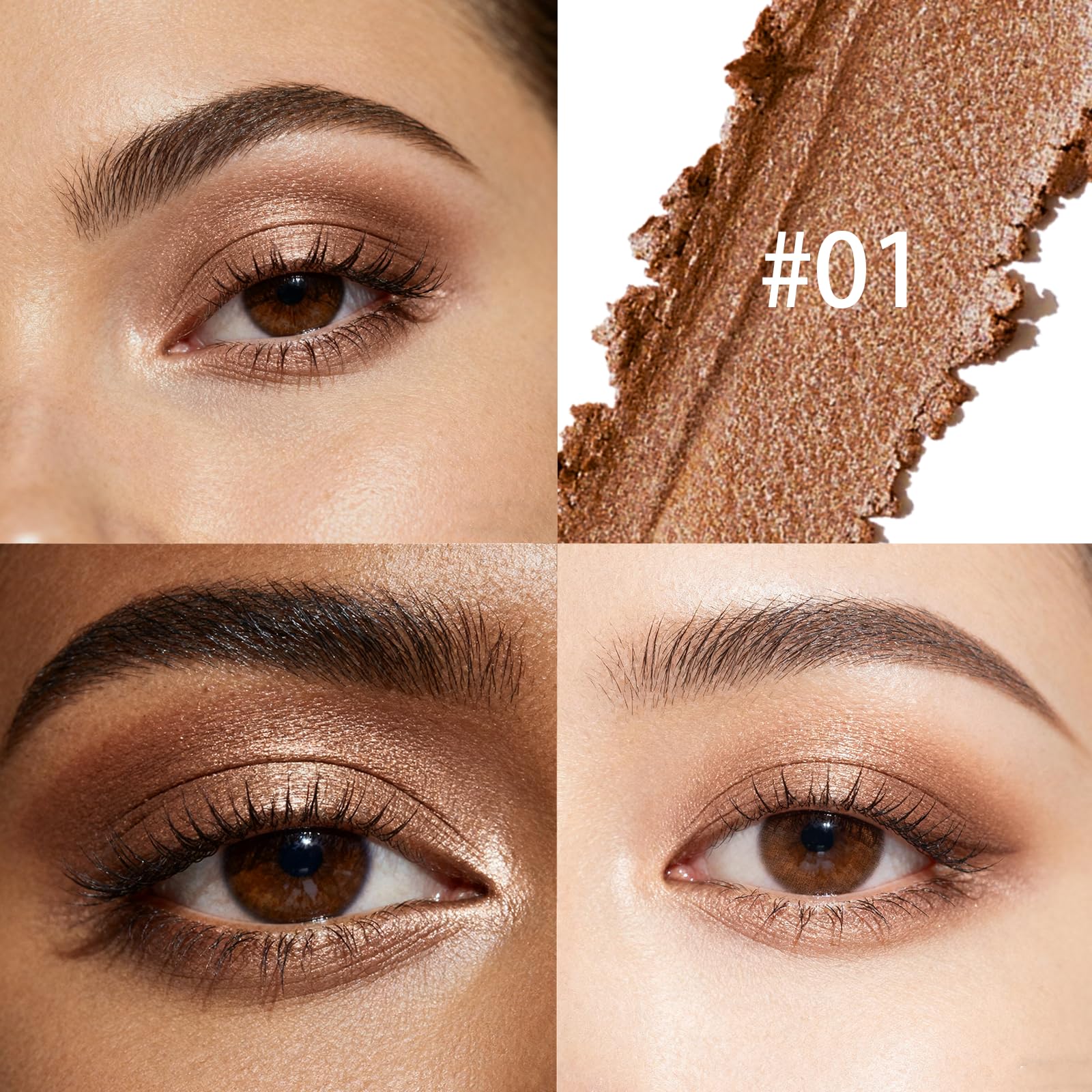 Euphily Matte Cream Eyeshadow Stick, Waterproof Eye Shadow Stick, Long-Lasting and Blendable High Pigmented Single Eyeliner Makeup for Women, 1 Caramel