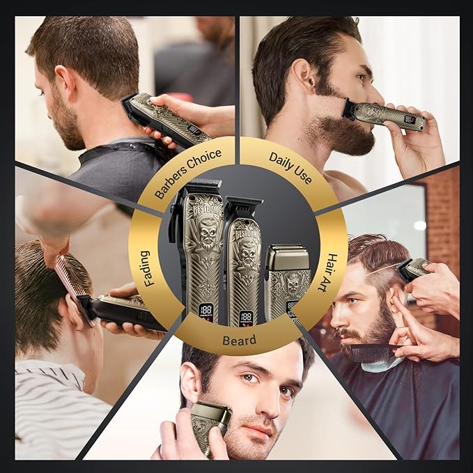 BESTBOMG® Hair Clippers for Men, Clipper, Trimmer & Shaver Set, BS-808DR