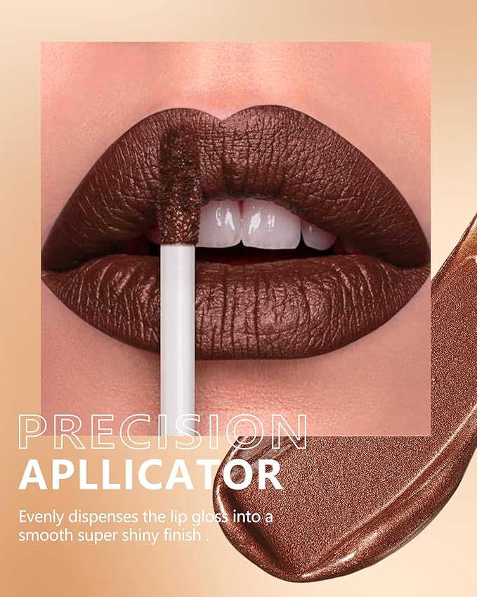 MAKI YIKA Brown Lipstick for Women Bronze Metallic Lipsticks Long Lasting
