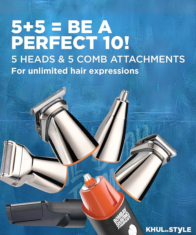 Bombay Shaving Company 11-in-1 All-in-One | Beard Trimmer for Man | Hair Trimmer for Men | Body Hair | IPX6, 90 Min runtime Type C Charging | Gift for Men Husband Father