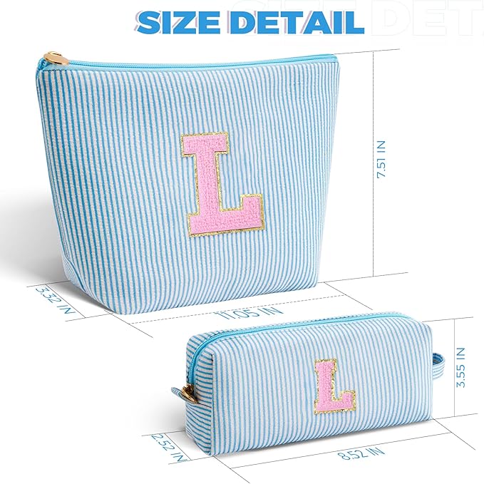 Btffitting Gifts for Teen Girls Women - Birthday Gifts for 10 11 12 13 14 15 16 17 18 Years Old Girl,Makeup Bag Cosmetic Bag,Teacher Gift Trendy Stuff Toiletry Bag - Blue,L