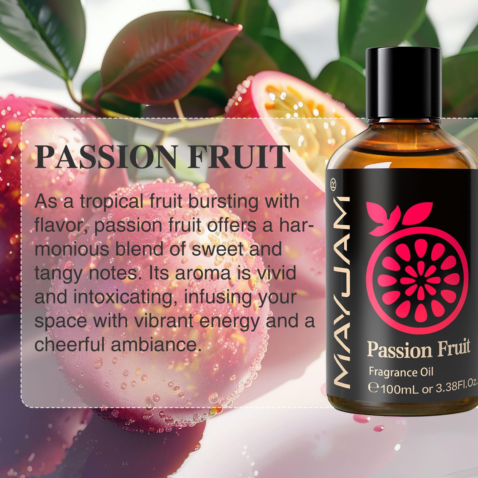 MAYJAM Passion Fruit Fragrance Oil Essential Oils for Diffusers, 3.38FL.OZ