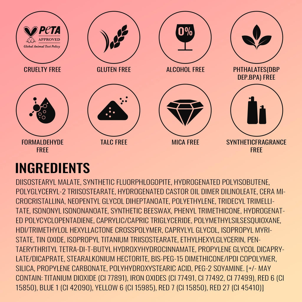Oulac Pink Lipstick for Women with Metallic 3D Shine Lightweight Hydrating Formula, High Impact Lip Color, Vegan Beauty, Full Coverage Lip Makeup, Christmas Gifts for Women, Hip & Hippie(11)