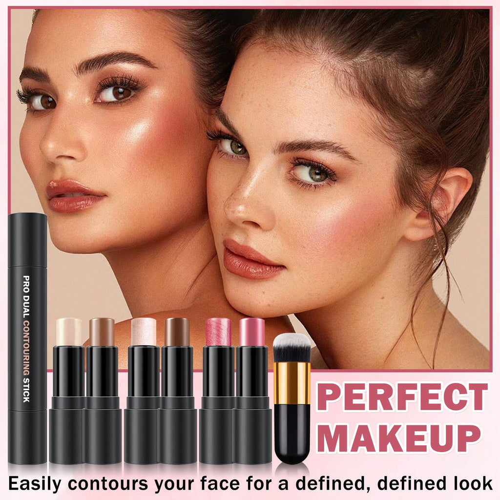 CAHIUYOA 6 Colors Cream Contour Stick Makeup Kit,Makeup Contour Kit (Set A)