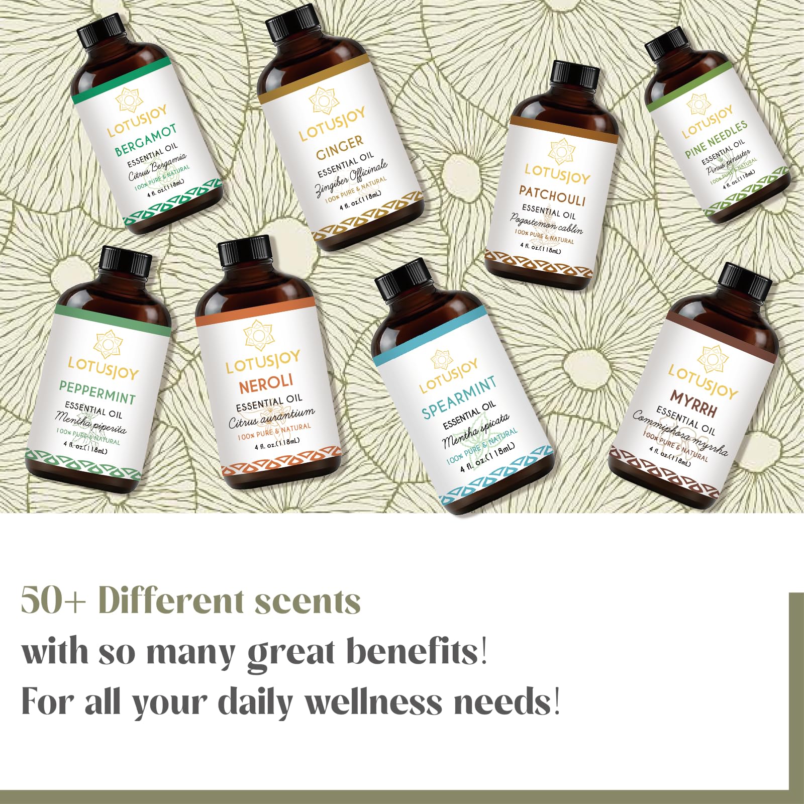 LOTUSJOY Agarwood Essential Oil, for Diffuser, Meditation, Home DIYs - 4 Oz