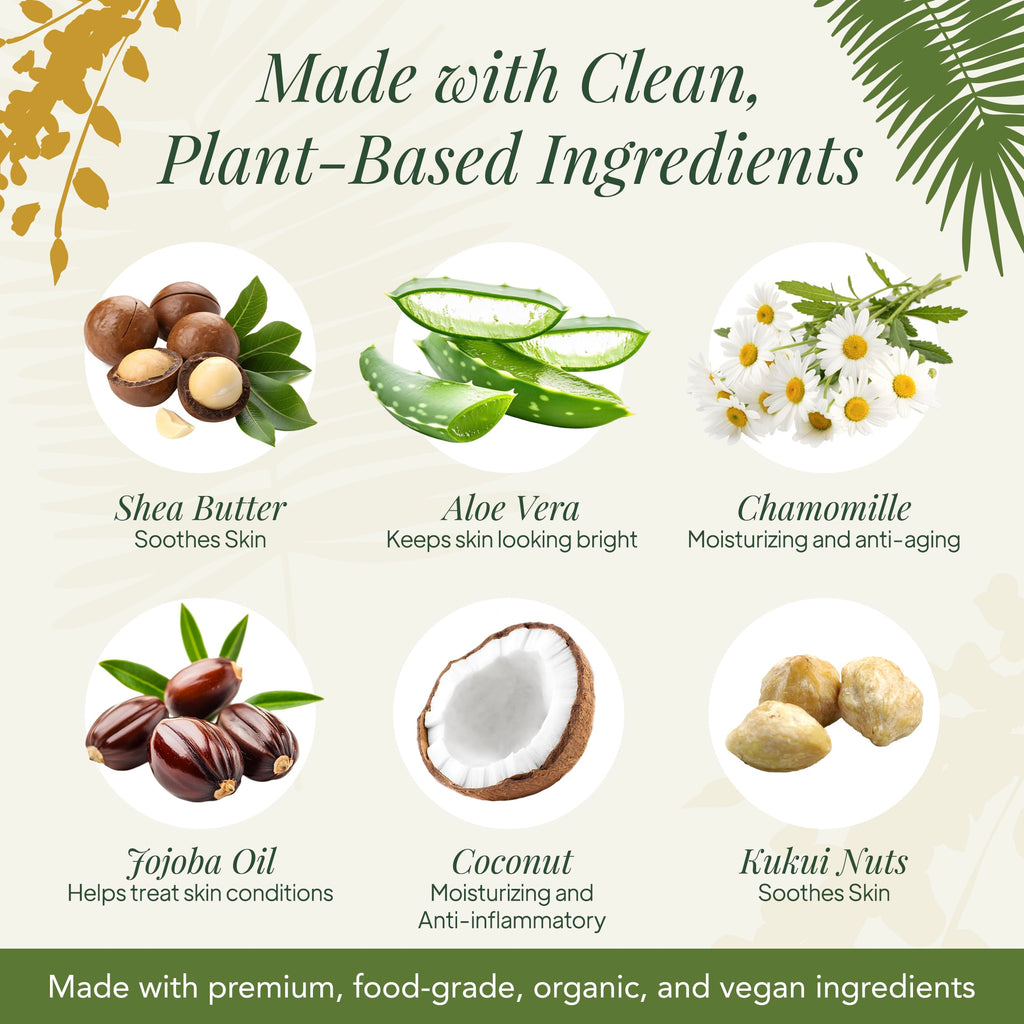 Saavy Naturals Moisturizing Body Wash for Sensitive Skin – Plant-Based & Pure with Coconut Oil, Shea Butter & Aloe Vera – Paraben-Free, Cruelty-Free – Tropical Coconut – 8.5 fl oz, 2 pack