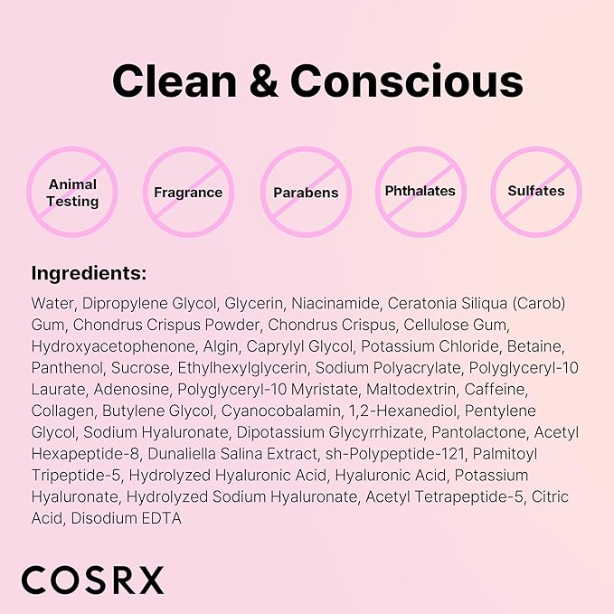 COSRX Pink Peptides Collagen Lifting Glow Hydrogel Face Masks 3 EA