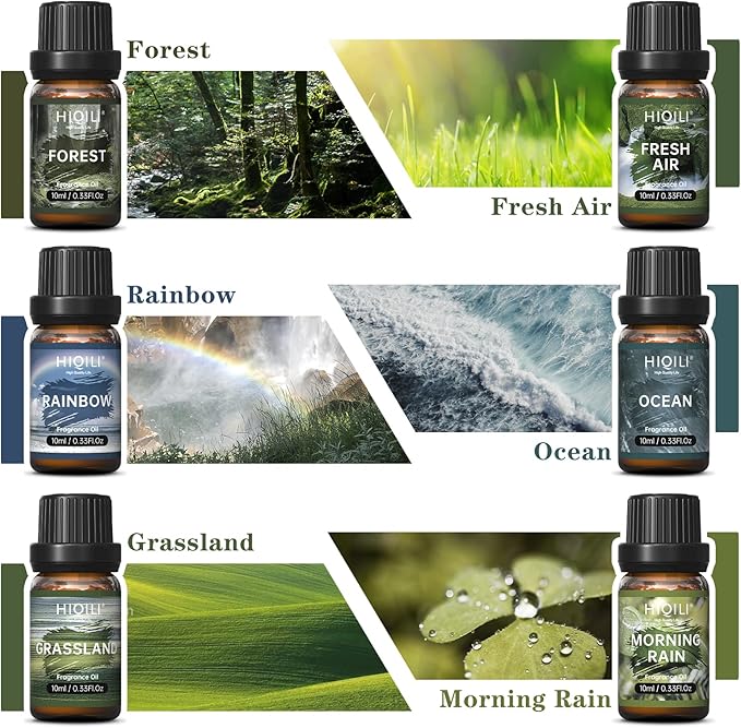 HIQILI Nature Fragrance Oil Trial Set, Scented Oil for DIY & Diffuser