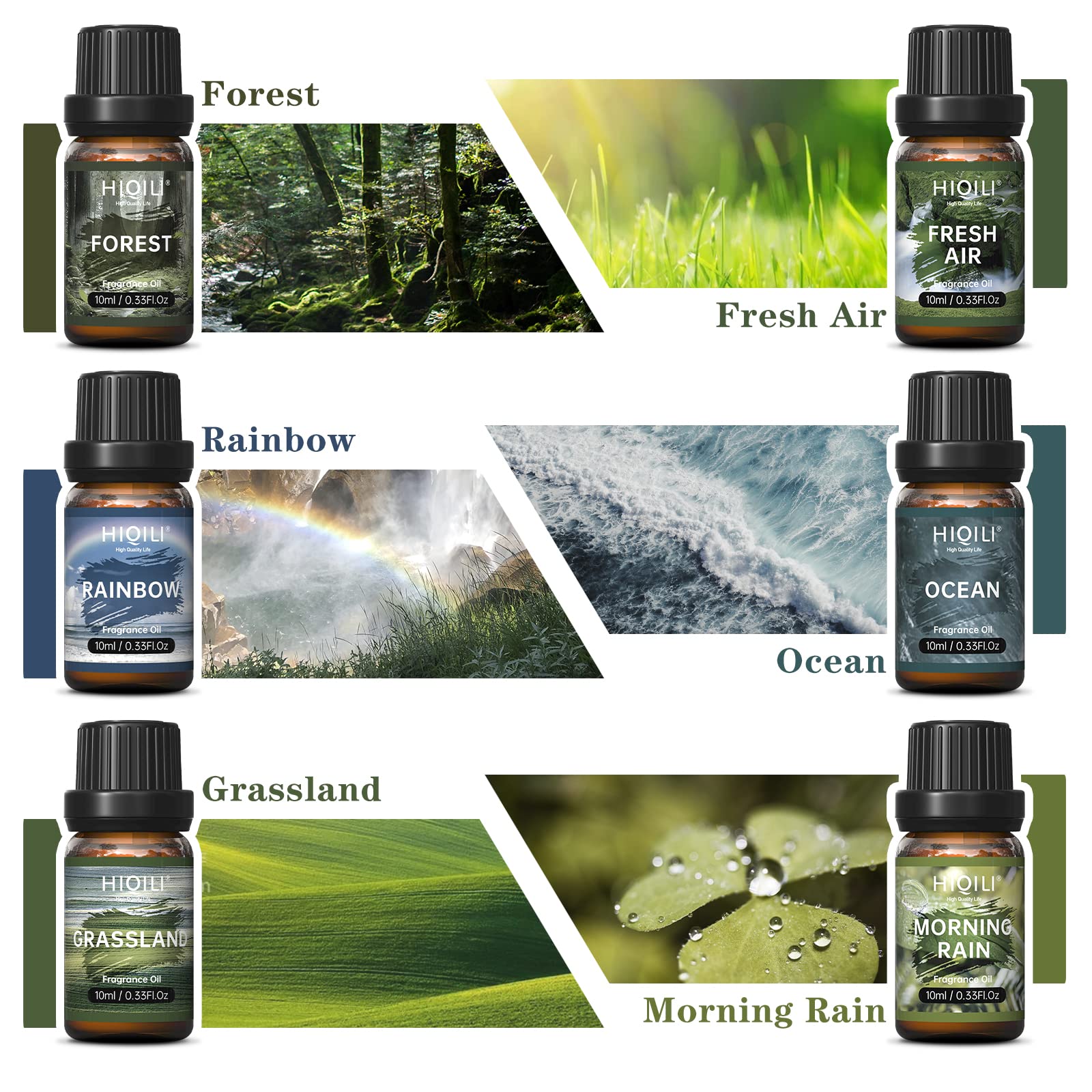 HIQILI Nature Fragrance Oil Trial Set, Scented Oil for DIY & Diffuser