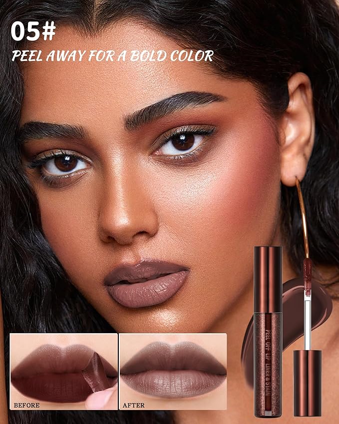 Peel Off Lip Liner Stain, Long Lasting Waterproof Lip Tint Stain Peel Off
