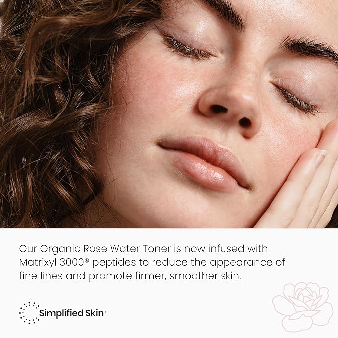 Simplified Skin Rose Water Spray for Face with Matrixyl 3000 & Glycerin