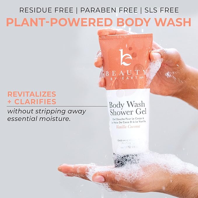 Vanilla Coconut Shower Gel Body Wash - USA Made with Organic Ingredients