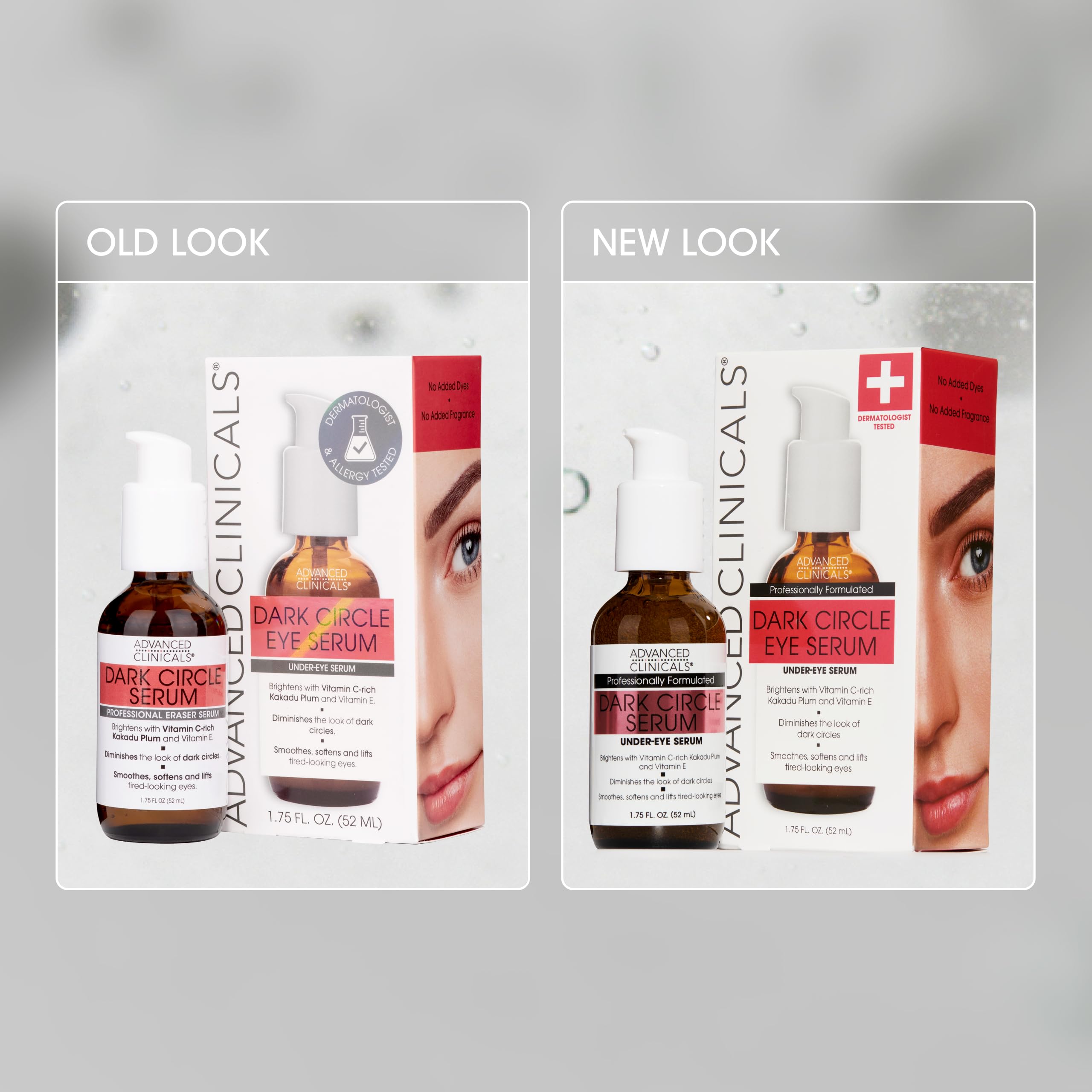 Advanced Clinicals Dark Circle Caffeine Under Eye Serum For Face With Hyaluronic Acid Moisturizer + Peptides | Brightening Vitamin C Serum Helps Improve Look Of Puffy Eye & Fine Lines, 1.75 Fl Oz
