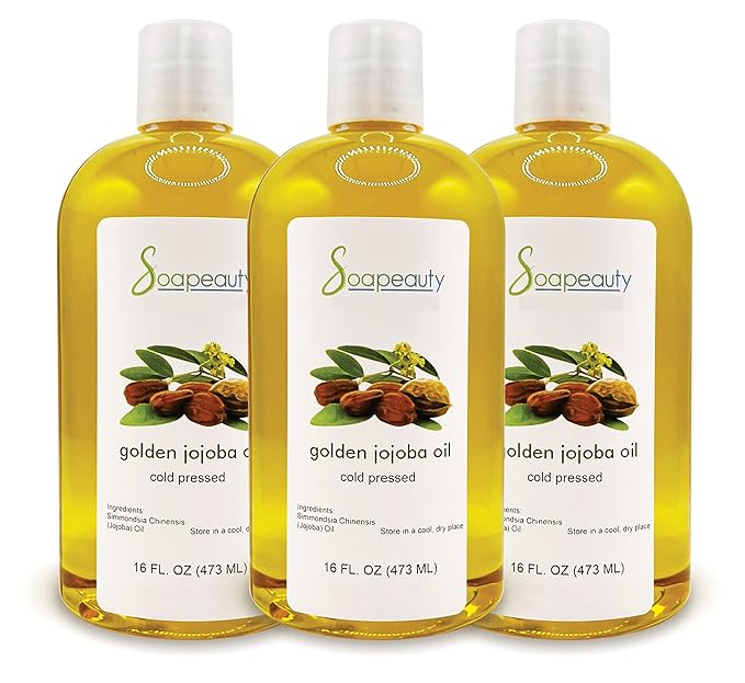 Golden Jojoba Oil 100% Pure Natural Unrefined Cold Pressed 48 Fl Oz 3Pack