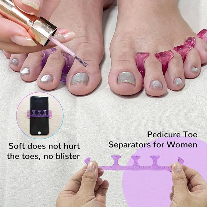 Thin Toe Separators for Women,Soft Pedicure Spacers for Toenail Polish