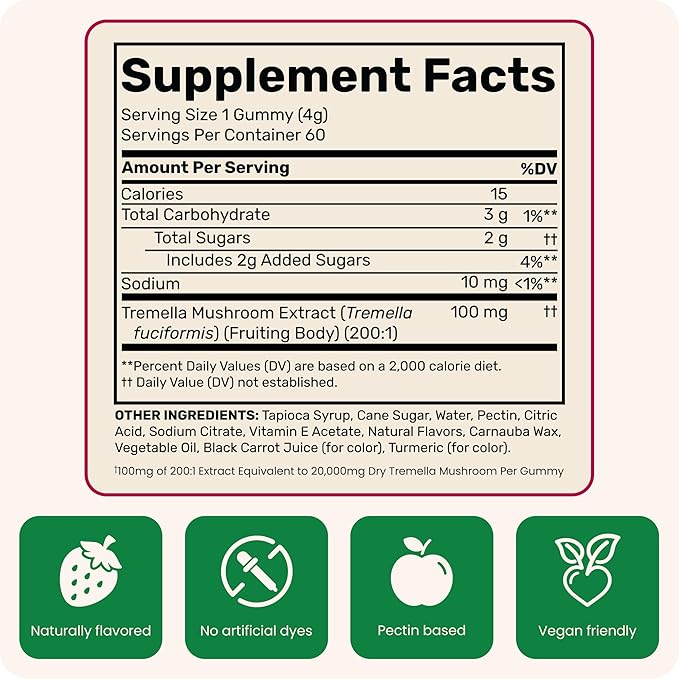 Fungies Tremella Extract Gummies | 60 Count | Beauty Gummy Supplement