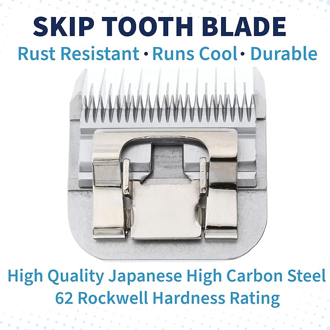Bucchelli Skip Tooth 5 Wide Blade Dog Grooming Cuts Length 1/4" - 6.4mm(Japanese High Carbon Steel 5 Skip Tooth Blade Dog Grooming | 5W Clipper Blade (B5W)