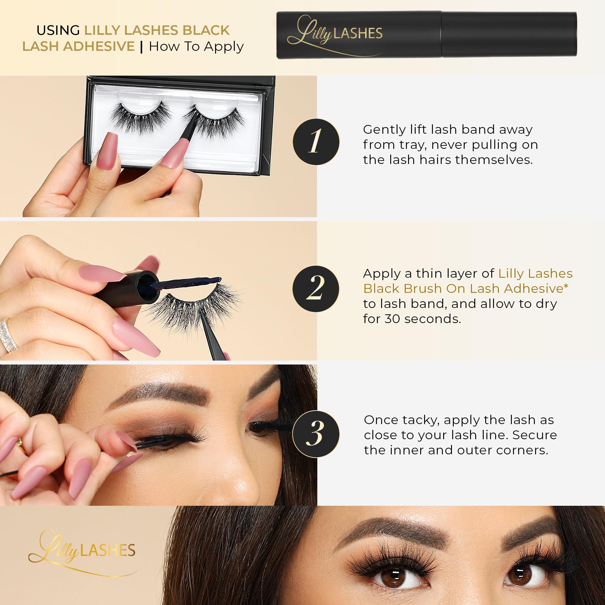 Lilly Lashes Milan 3D Mink Lashes, Mink Eyelashes, The Original Lilly Lash For Wispy & Natural Look, Reusable Eyelashes up to 25x, Fluffy Lashes, Strip Lashes, Lash Glue not Included